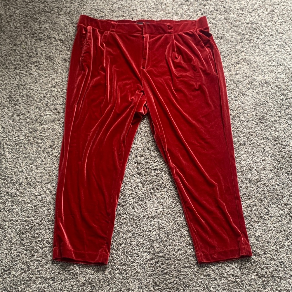 Torrid Red Velvet Straight Leg Pants